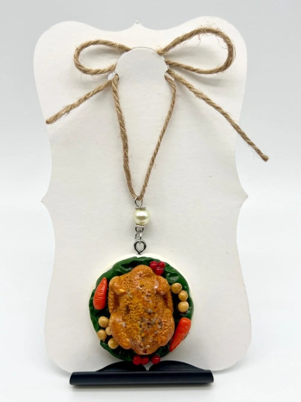 Thanksgiving Turkey Platter Ornament | Handmade Holiday Turkey Dinner Ornament